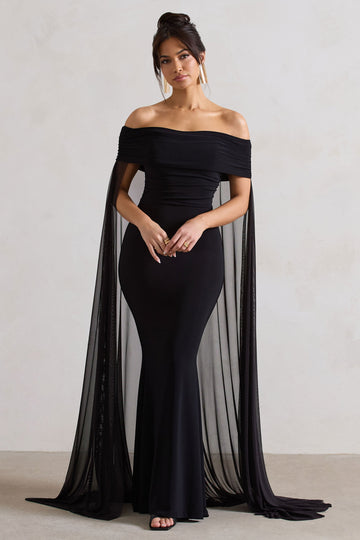 Valentina Maxi Dress With Chiffon Cape