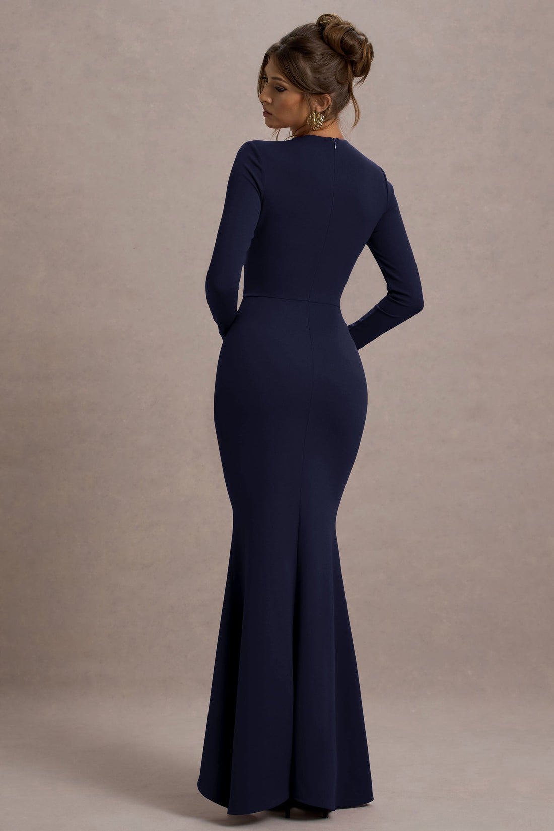 Selene Long Sleeve Ruffle Split Maxi Dress